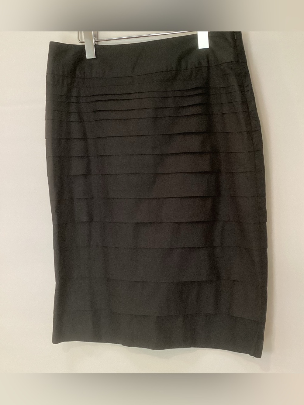Kenar Classic Black Pencil Skirt - unique layered design